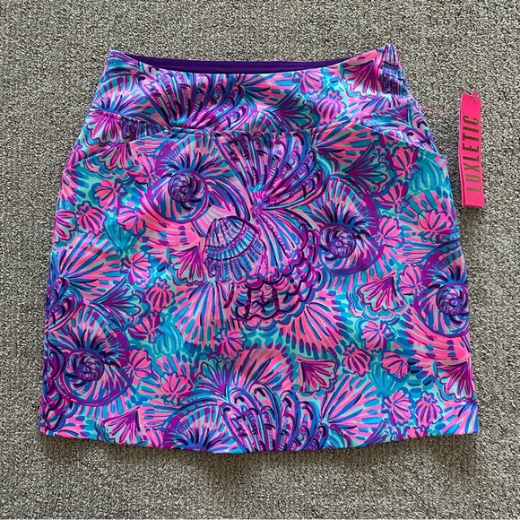 Lilly Pulitzer Monica Skort UPF 50+ Turquoise Oasis Shelleidoscope Golf Size 00 - Picture 1 of 9